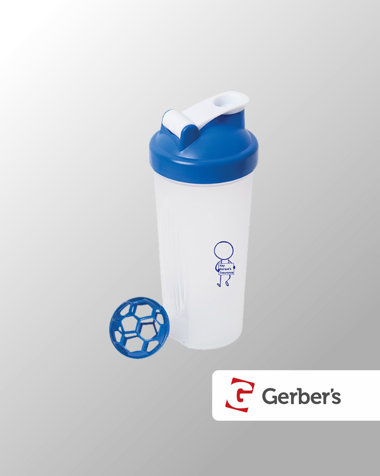 20 oz Blue Shaker Bottle - Clear Blue Shaker