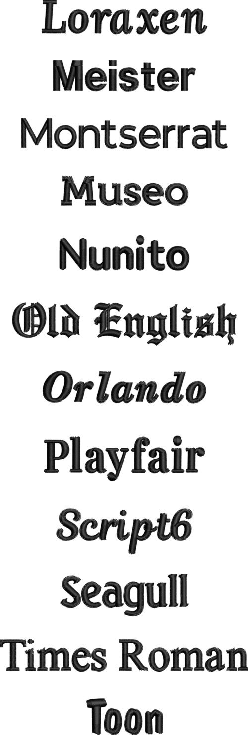 Embroidery Fonts Gerber's