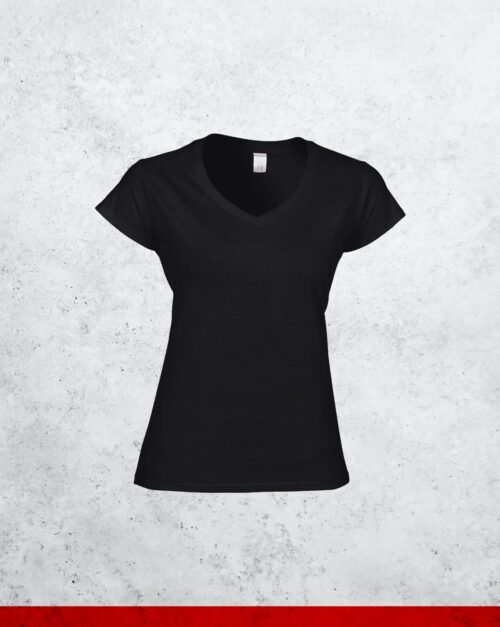 North Perth Gildan Ladies Short Sleeve V-Neck T-Shirt - Image 3