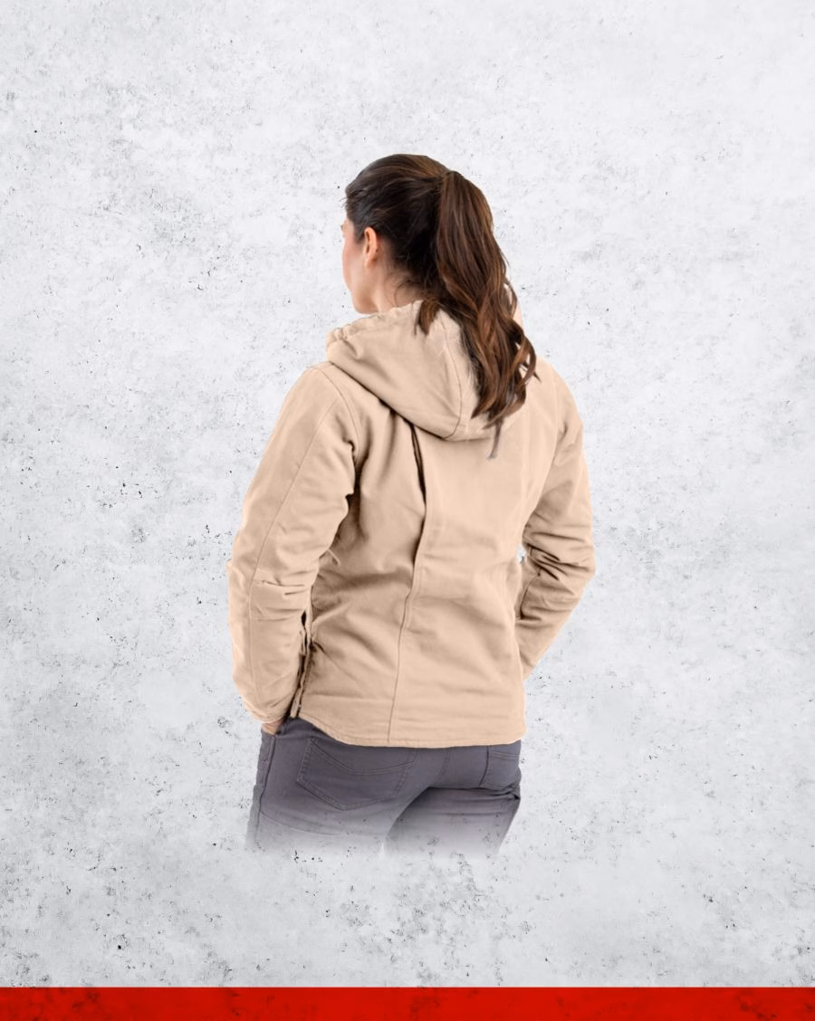 Berne Women's Sherpa Lined Softstone Duck Hooded Jacket - Image 4