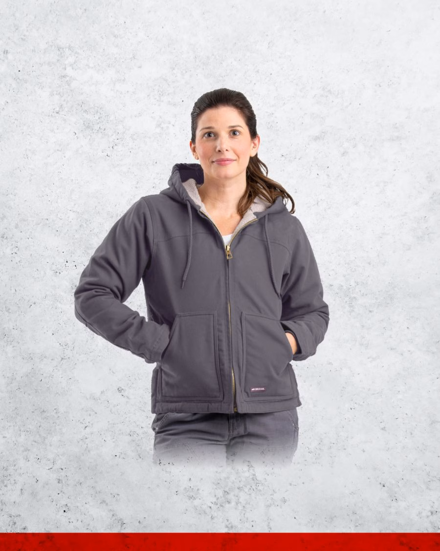 Berne Women's Sherpa Lined Softstone Duck Hooded Jacket