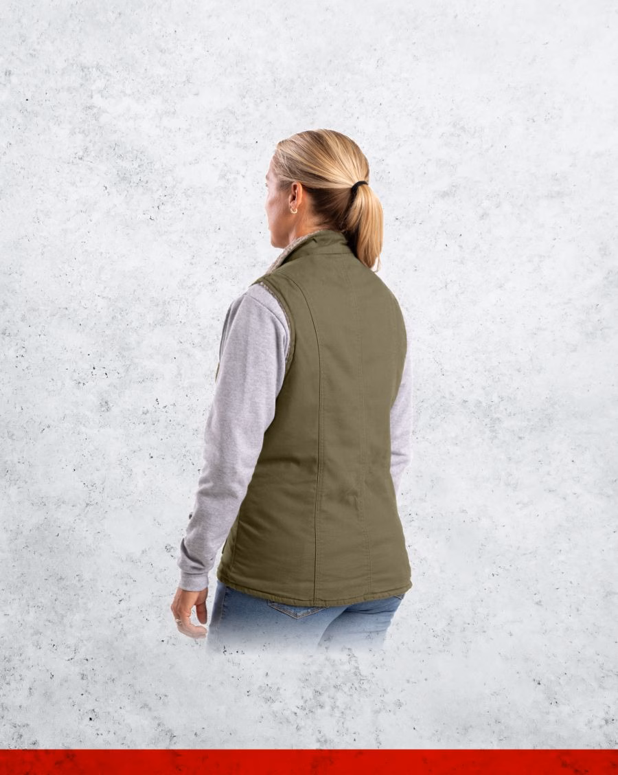 Berne Women's Sherpa Lined Softstone Duck Vest - Image 2