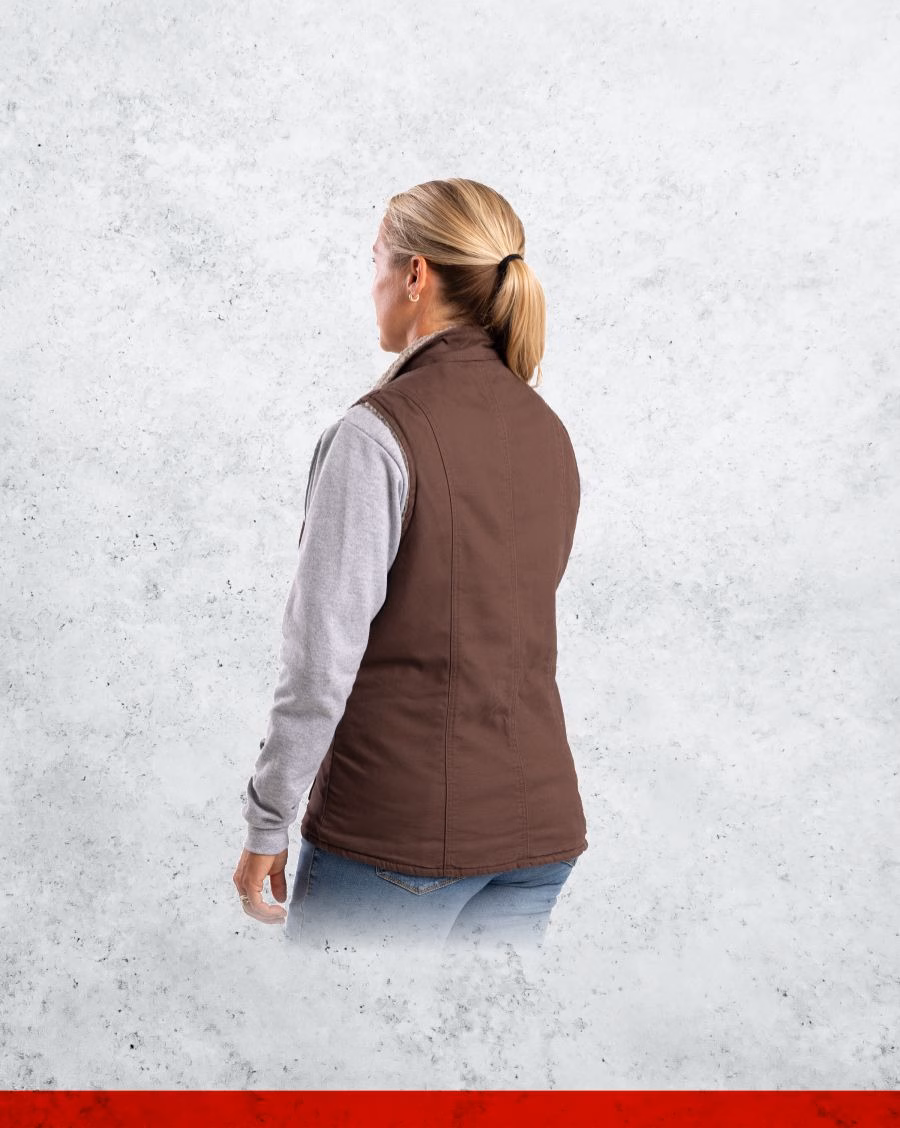 Berne Women's Sherpa Lined Softstone Duck Vest - Image 4