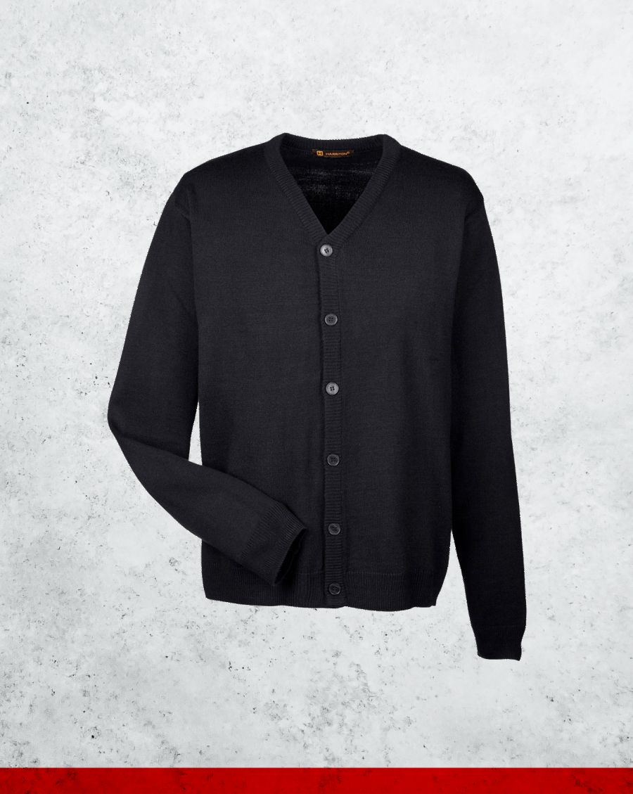 WFS Harriton Pilbloc V-Neck Button Cardigan Sweater - Image 3