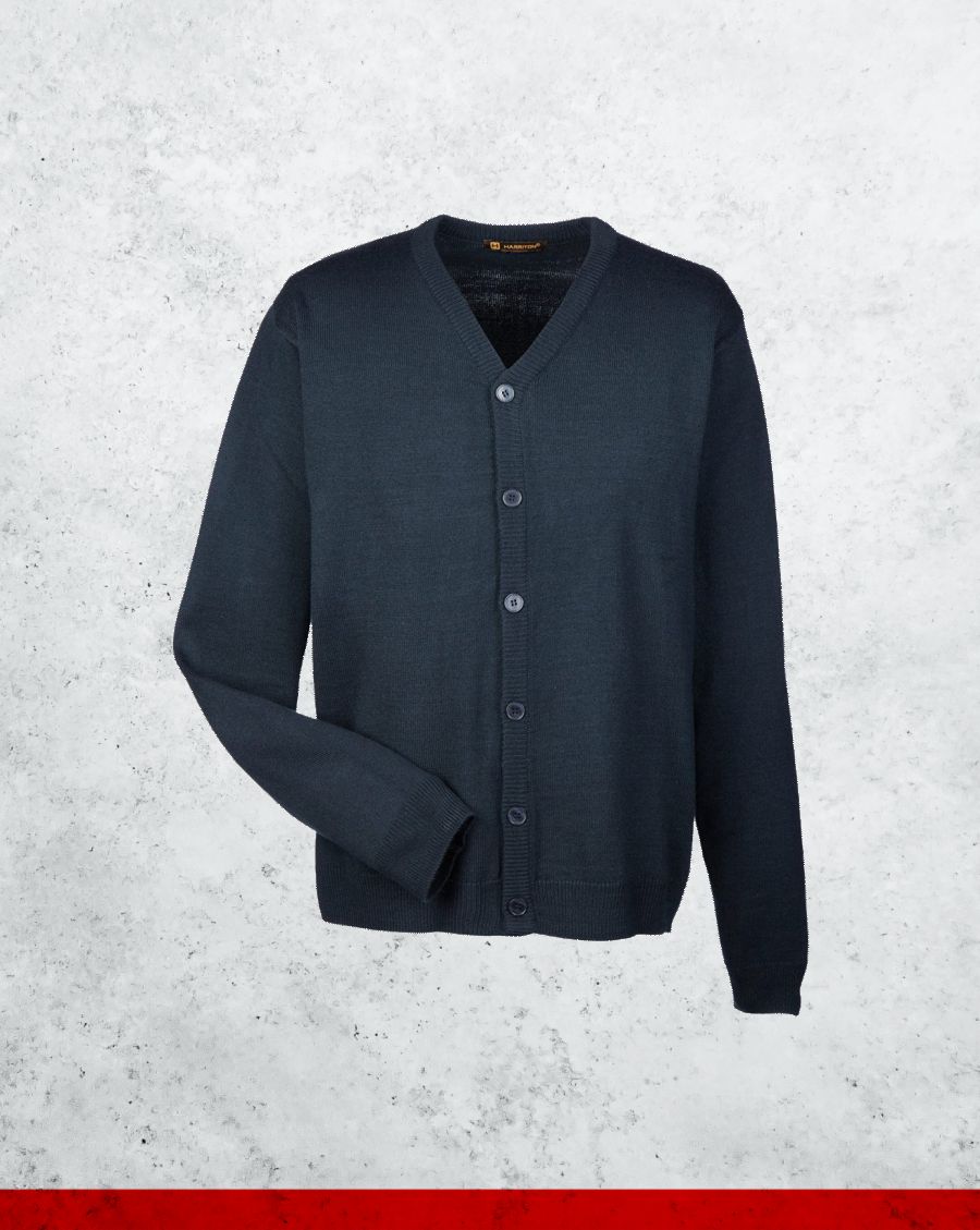 WFS Harriton Pilbloc V-Neck Button Cardigan Sweater - Image 3