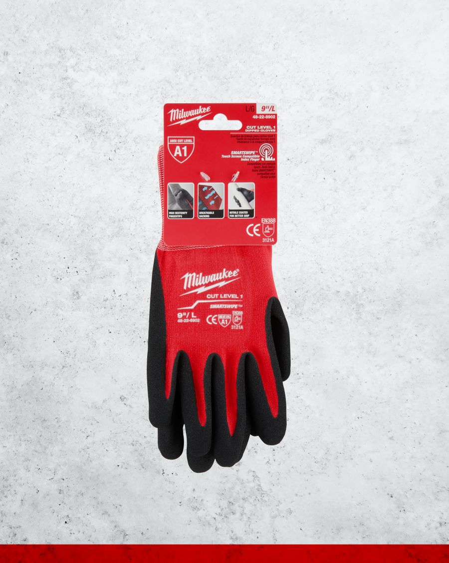 Milwaukee Cut Level 1 Nitrile Dipped Work Gloves - Image 2
