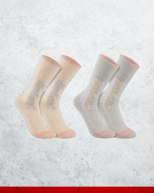Carhartt Ladies Midweight Cotton Blend Crew Socks 2pk