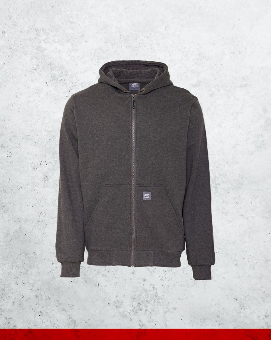 Berne Grid Fleece-Lined Full-Zip Hoodie